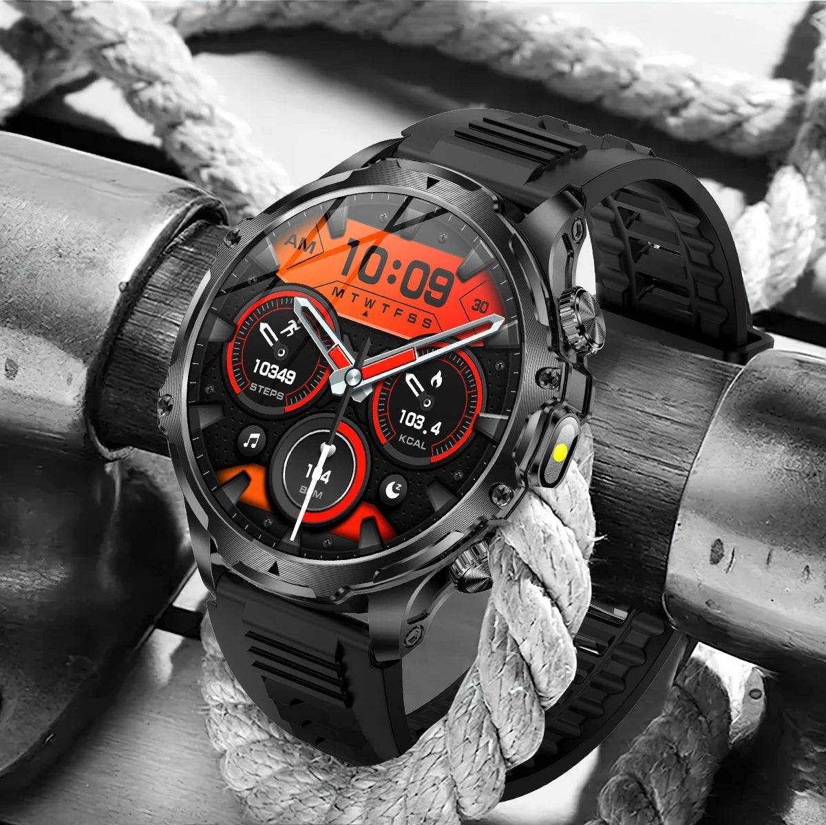 AK75 Smart Watch Fitness Tracker Flashlight