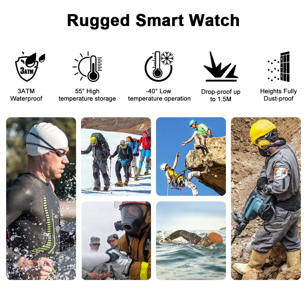 Rugged Smart Watch Fitness Tracker