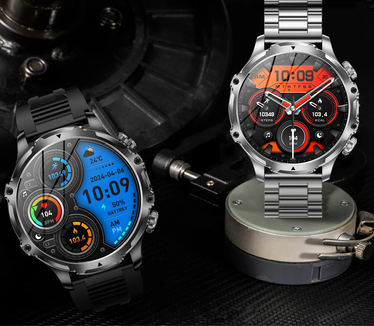 AK75 Smart Watch Fitness Tracker Flashlight