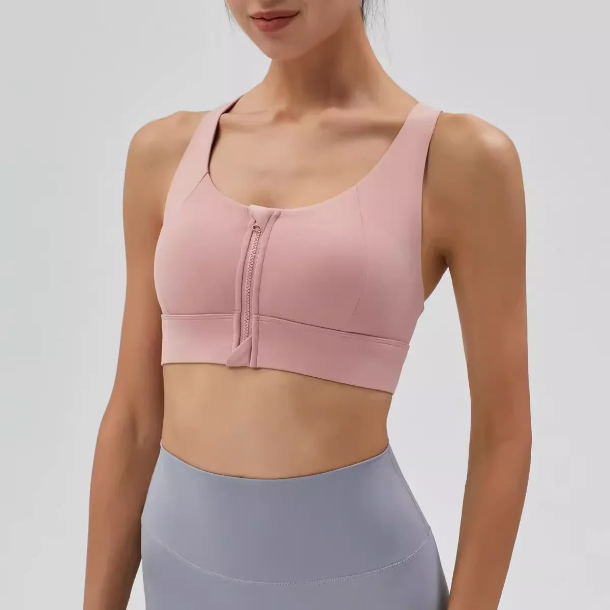 Supportive Front Zipper Workout Sports Bra
