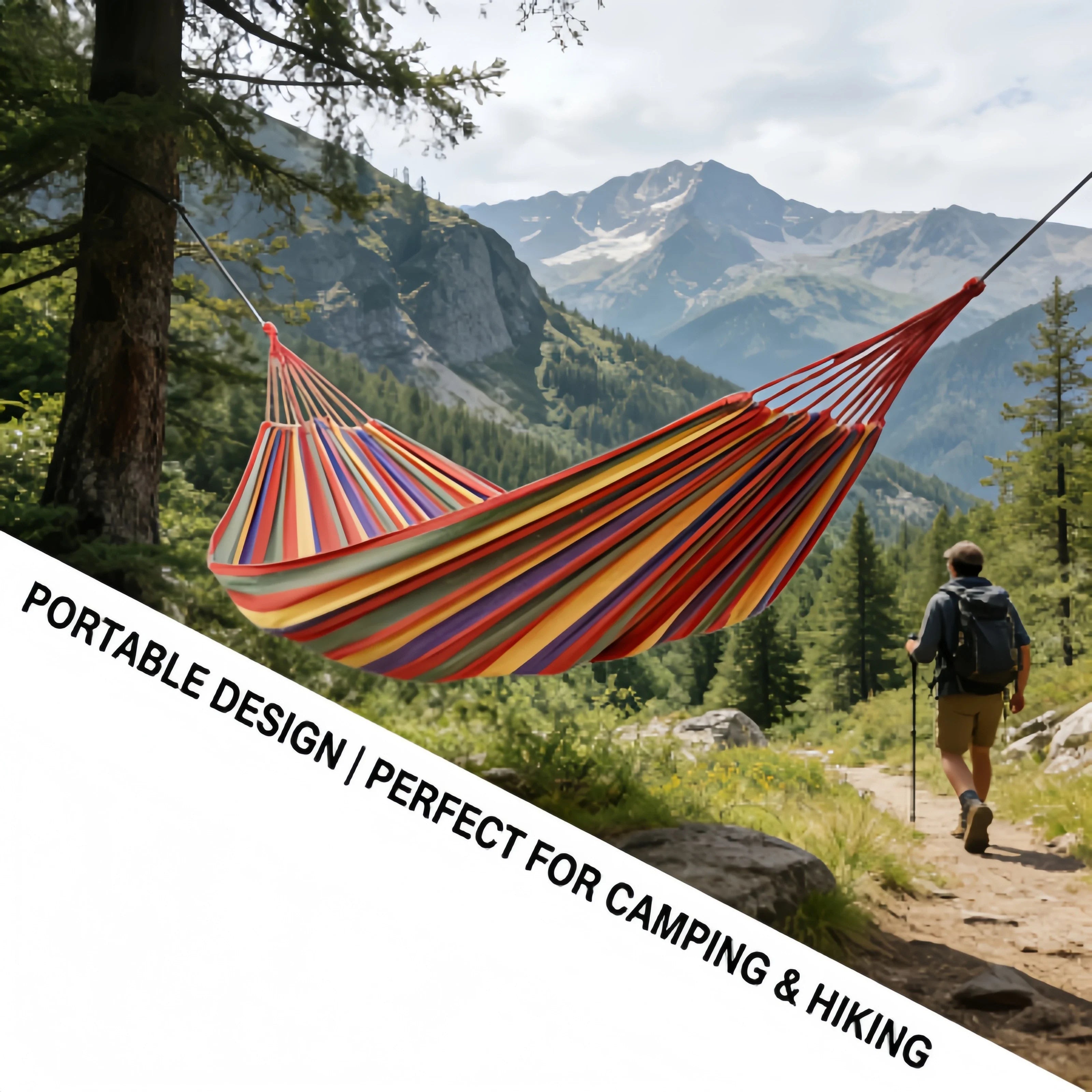 Thick Canvas Portable Camping Hammock For Adults