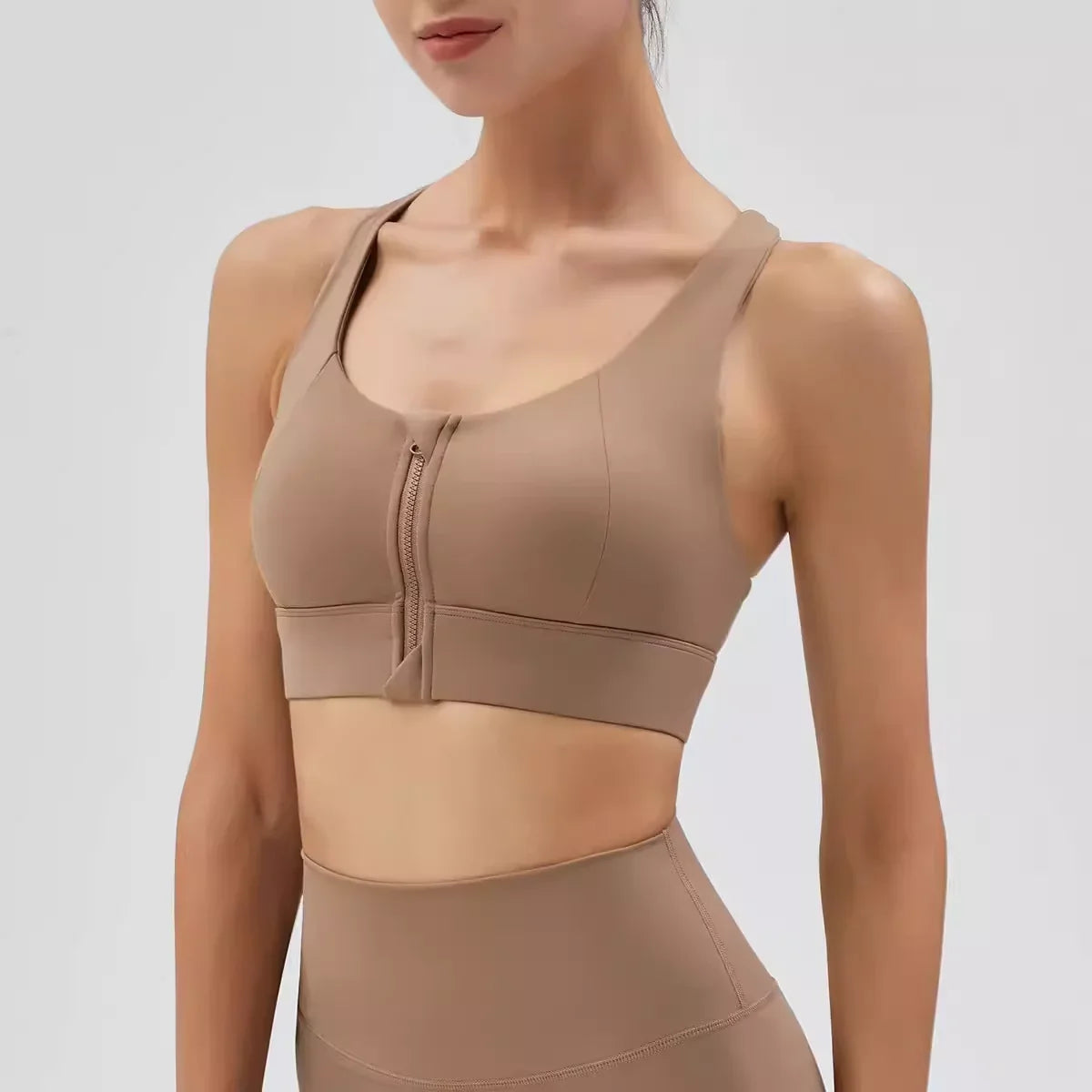 Supportive Front Zipper Workout Sports Bra